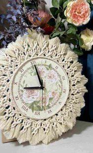 Часы Роза макраме